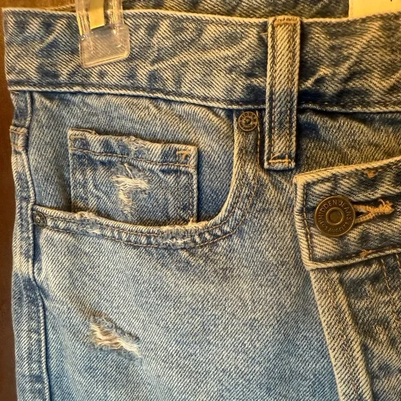 Hidden Los Angeles Denim Asymmetrical Skirt with Frayed Hem EUC sz M no stretch. - Picture 6 of 9